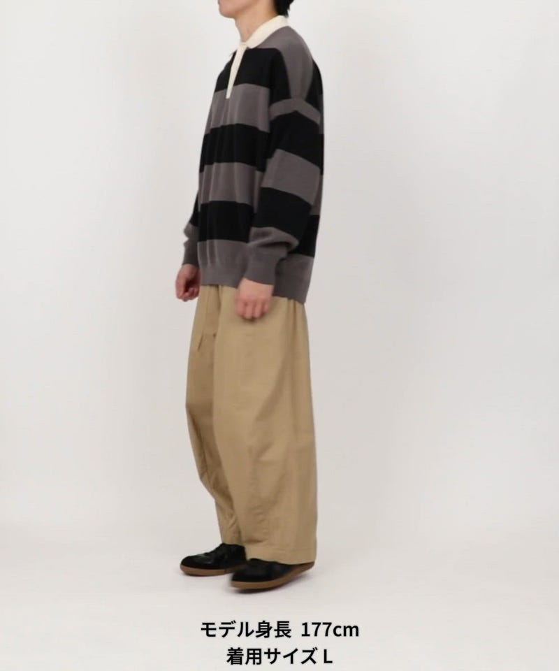 FREAK'S STORE/ビッグシルエット ボーダー ニット ラガーシャツ 【限定