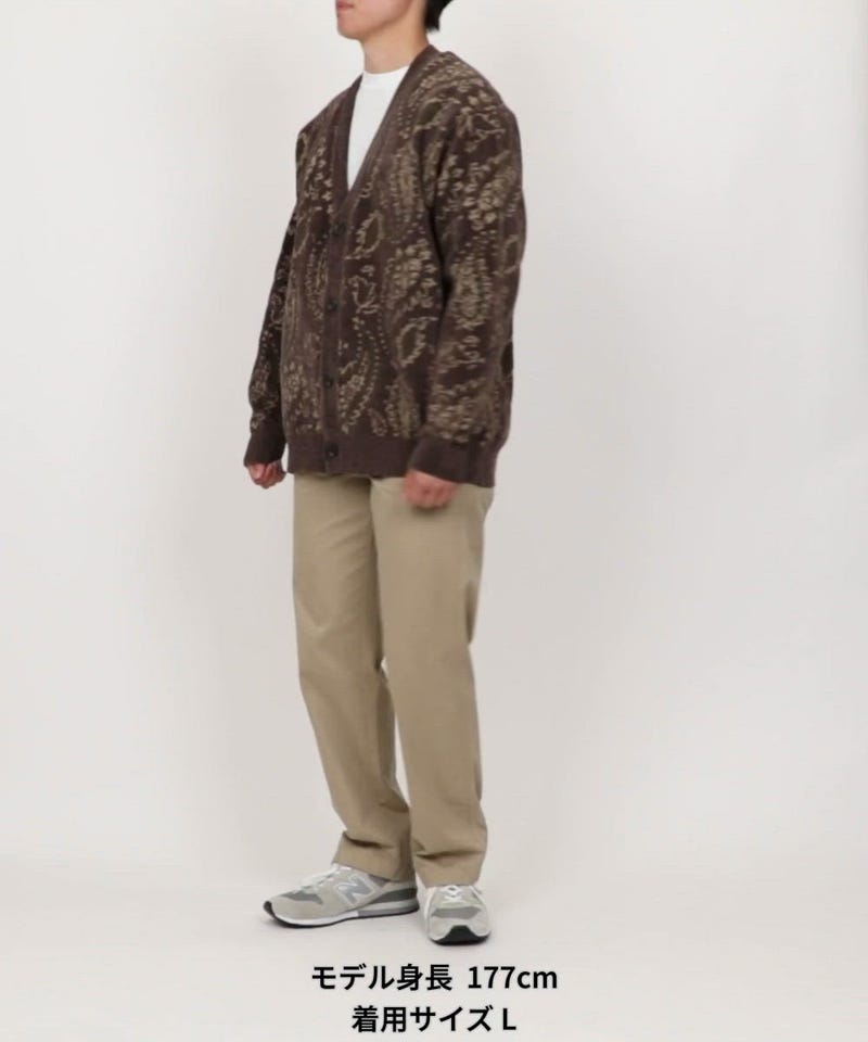 FREAK'S STORE/リラックスフィット ペイズリー総柄 モール糸 ニット