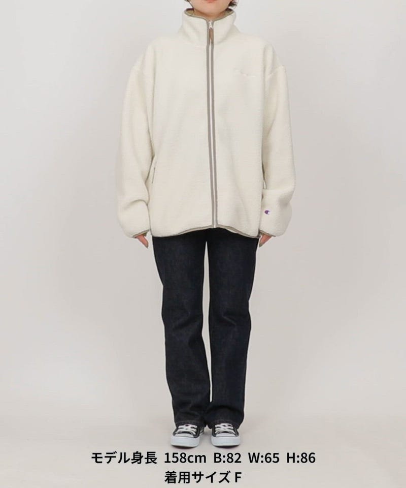 Champion/別注 配色 ボアフリース パイピング ジャケット【限定展開