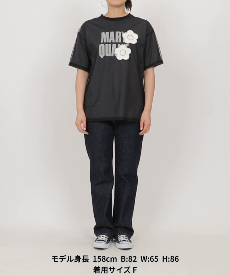 MARY QUANT/チュール レイヤード ロゴ フラワー Tシャツ 限定展開