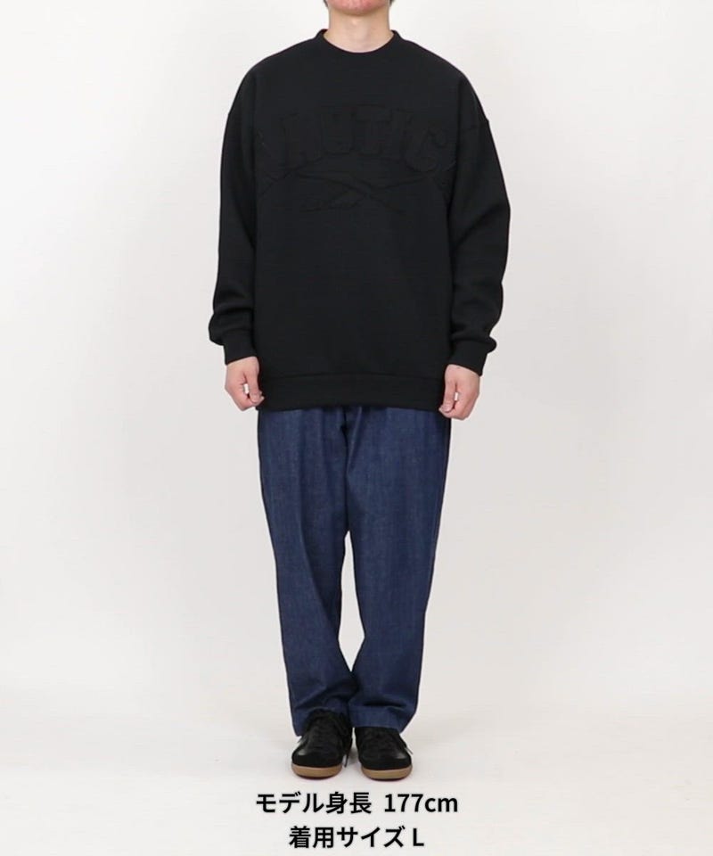 NAUTICA/【Exclusive】 ダブルネーム アーチロゴ ダンボール クルー