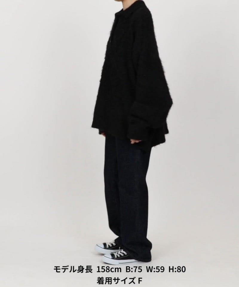 FREAK'S STORE/金ボタン ミックスシャギ－ ポロ襟 ニット【限定展開