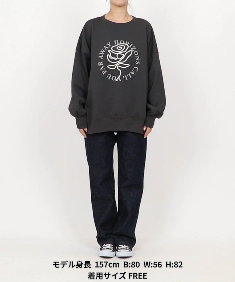 FREAK'S STORE/バラコード刺繍×サークルロゴプリントスウェット【限定