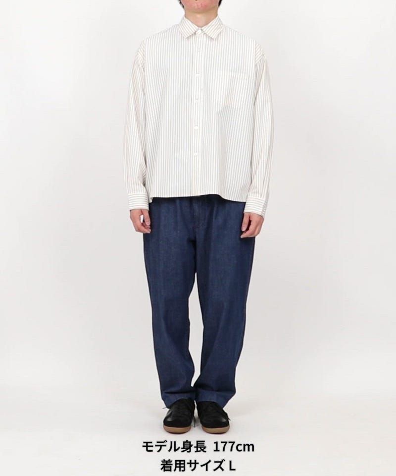 MR HEARTS/REGULAR COLLAR BOX CUT STRIPE SHIRT 【限定展開