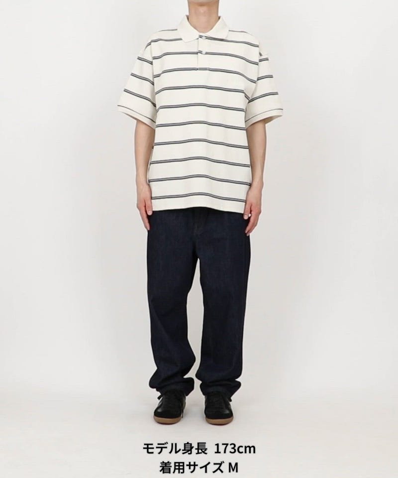 NAUTICA/ビッグシルエット ボーダー ポロシャツ ショートスリーブ