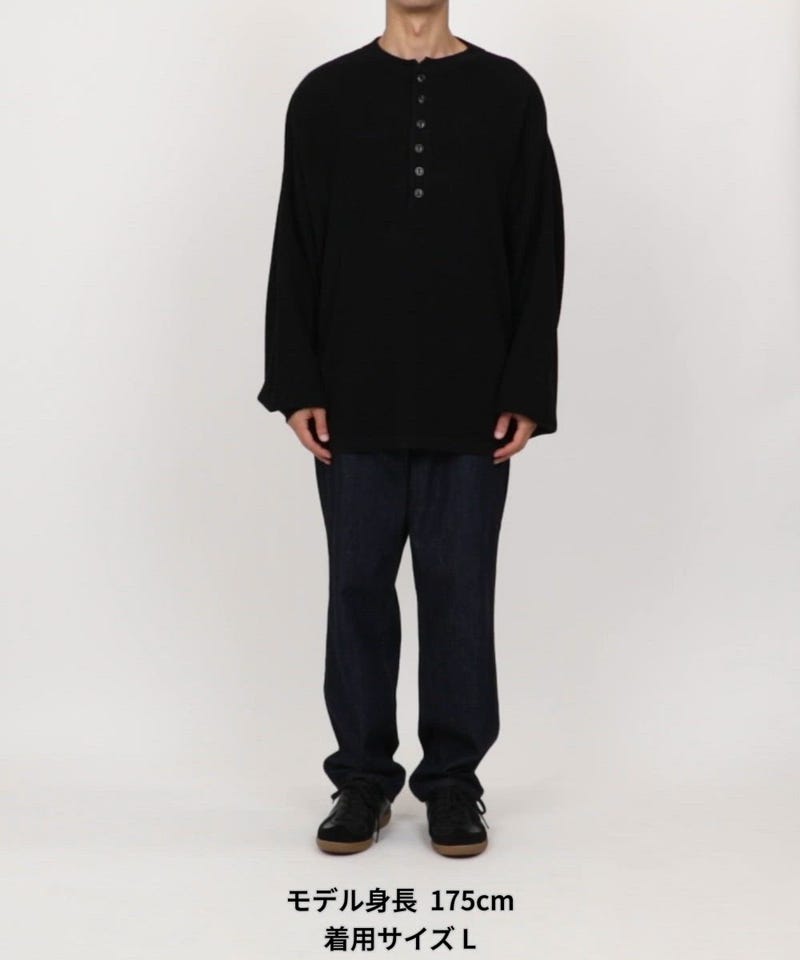ひろきっち FREAK'S STORE/ビッグシルエット ディープヘンリーネック ニット