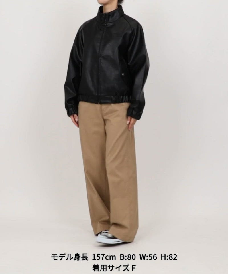 UMBRO fake leather jersey jacket レザー UMBRO/別注 LEATHERETTE STAND COLLAR BLOUSON｜Daytona Park(FREAK'S