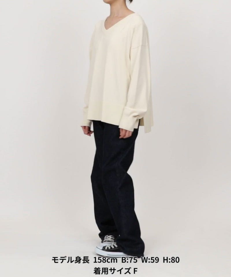 FREAK'S STORE/＜マシーンウォッシャブル＞シルク入り Vネックニット