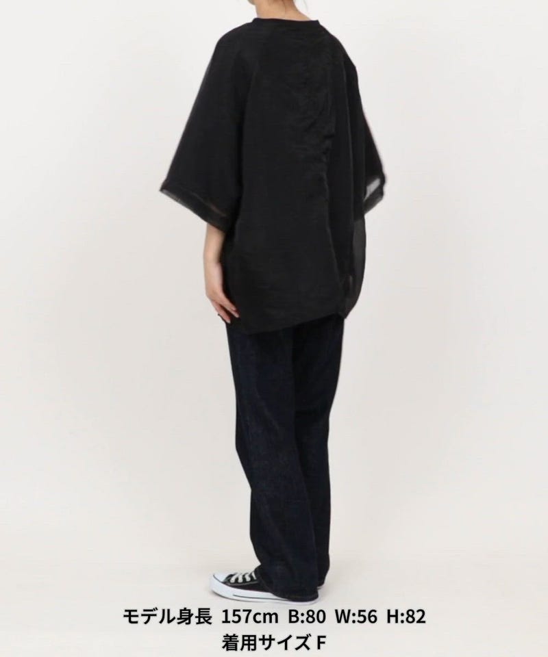 FREAK'S STORE/オーガンジー×カットソー 重ね ラグラン 半袖 Tシャツ