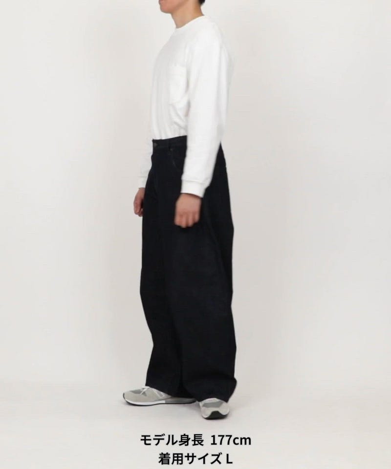 FREAK'S STORE/ワイドシルエット カーブデニムパンツ ワンウォッシュ