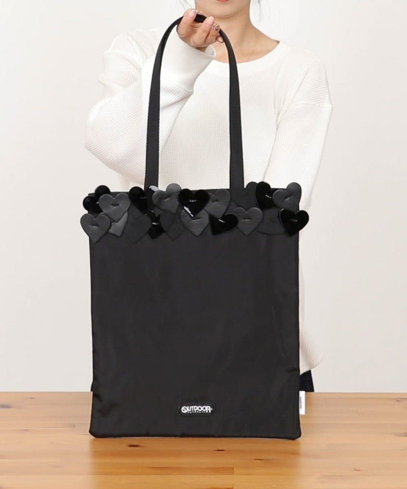 OUTDOOR PRODUCTS/x BASICKS HEART TOTE BAG / トートバッグ A4