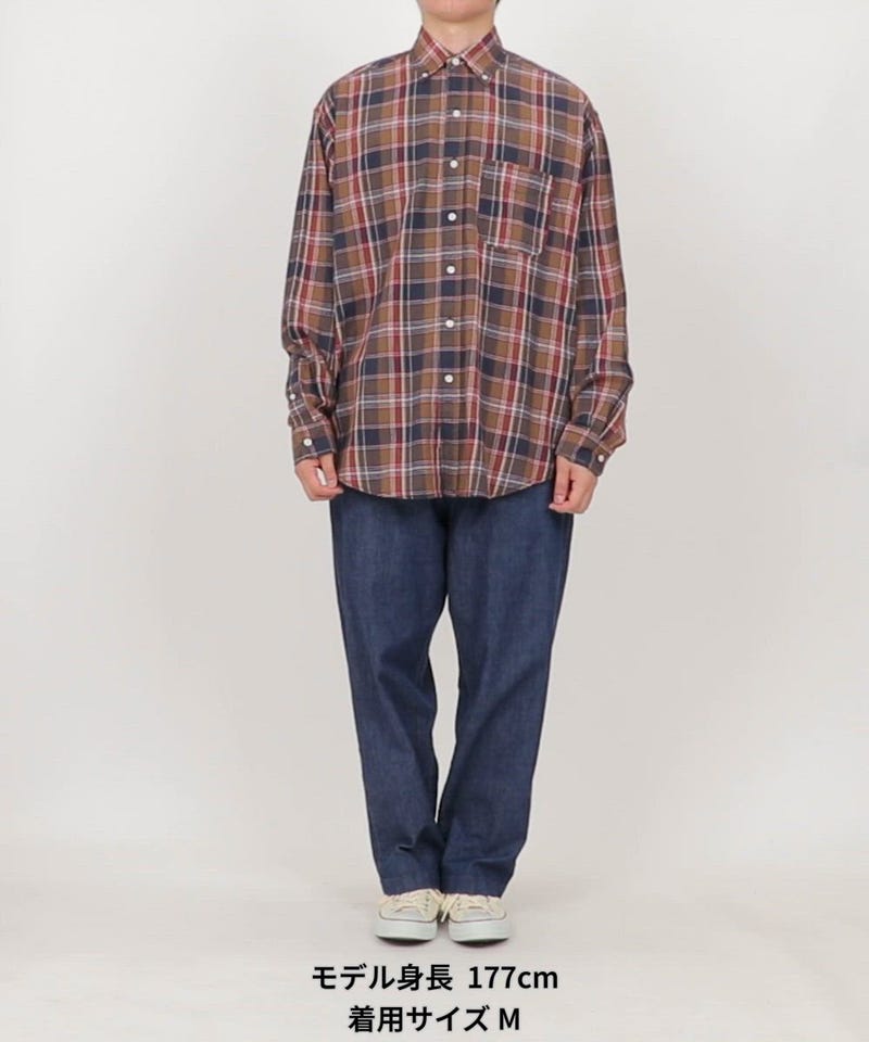 NAUTICA/ビッグシルエット マドラスチェック BDシャツ ロングスリーブ