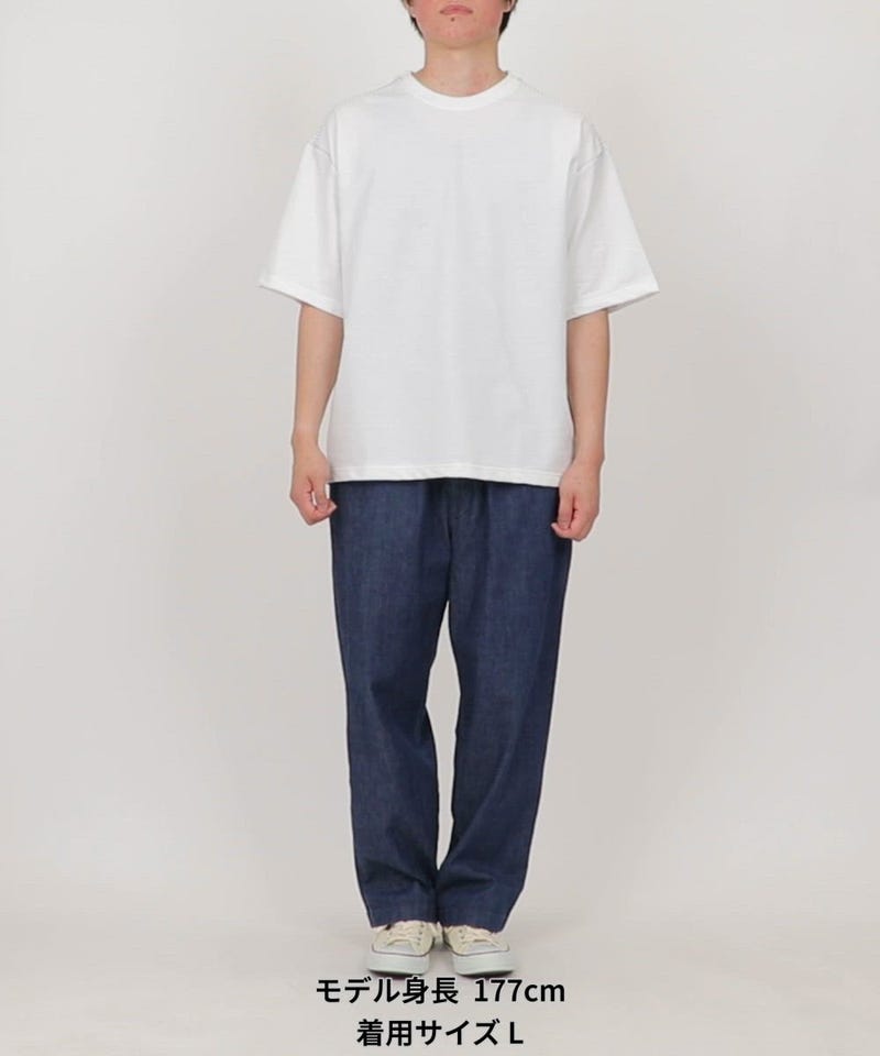 Firsthand/ボックスシルエット 配色ラダーステッチ クルーネック T