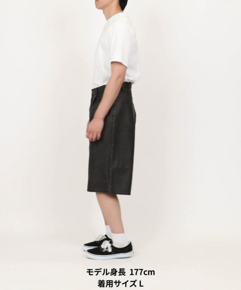 FREAK'S STORE/ヴィンテージライク レザレット バギーショーツ