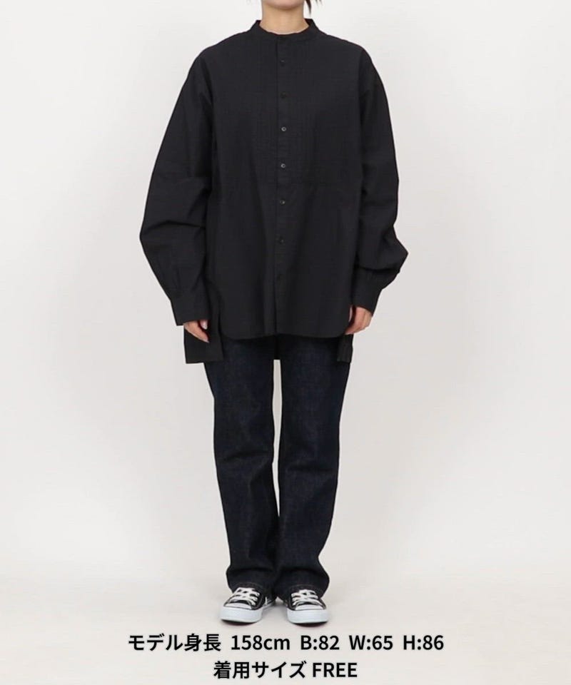 FREAK'S STORE/ピンタックオーバーボタンロングスリーブシャツ【限定