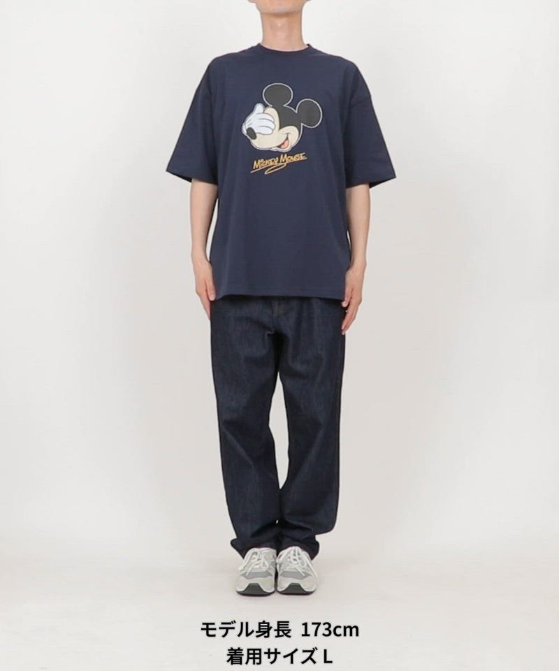 PUBLUX/＜機能性素材＞Mickey Mouse/ミッキーマウス/ フェイスTシャツ