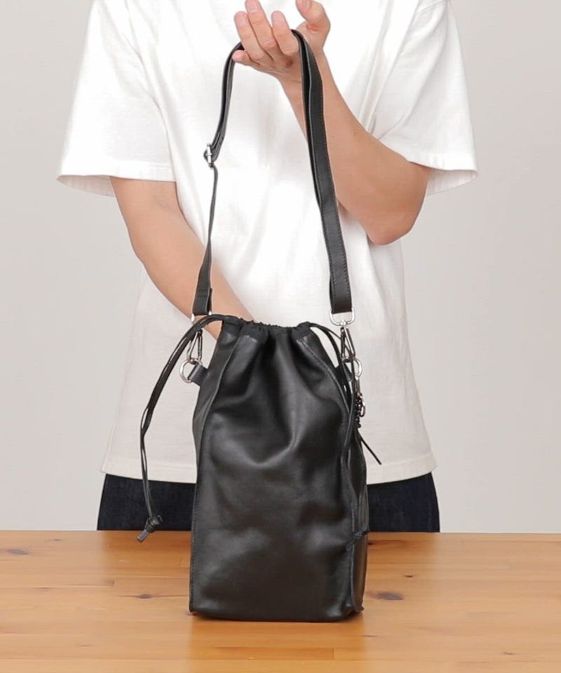 Firsthand/2WAY Leather Shoulder Bag 3 / レザー 縦型巾着 2WAY
