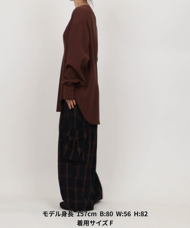 Americana/別注 リラックスフィット ワッフルキーネックプルオーバー