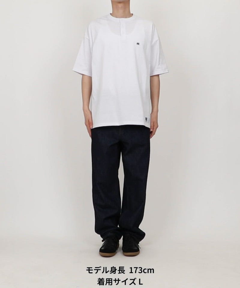 RUSSELL ATHLETIC/別注 ビッグシルエット ワンポイントロゴ ヘンリー