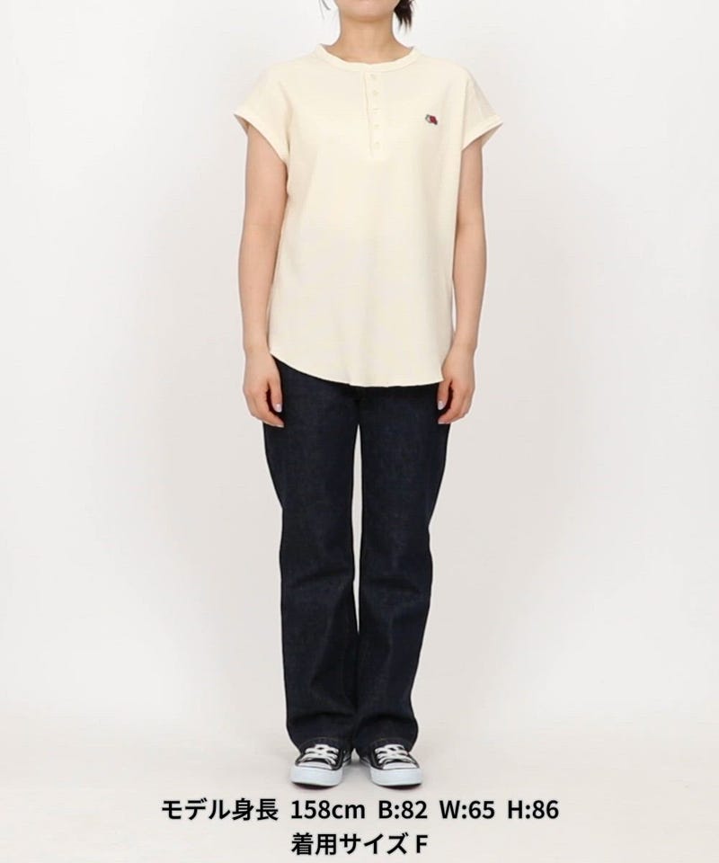 FRUIT OF THE LOOM/別注 ワッフル ヘンリーネック フレンチスリーブT