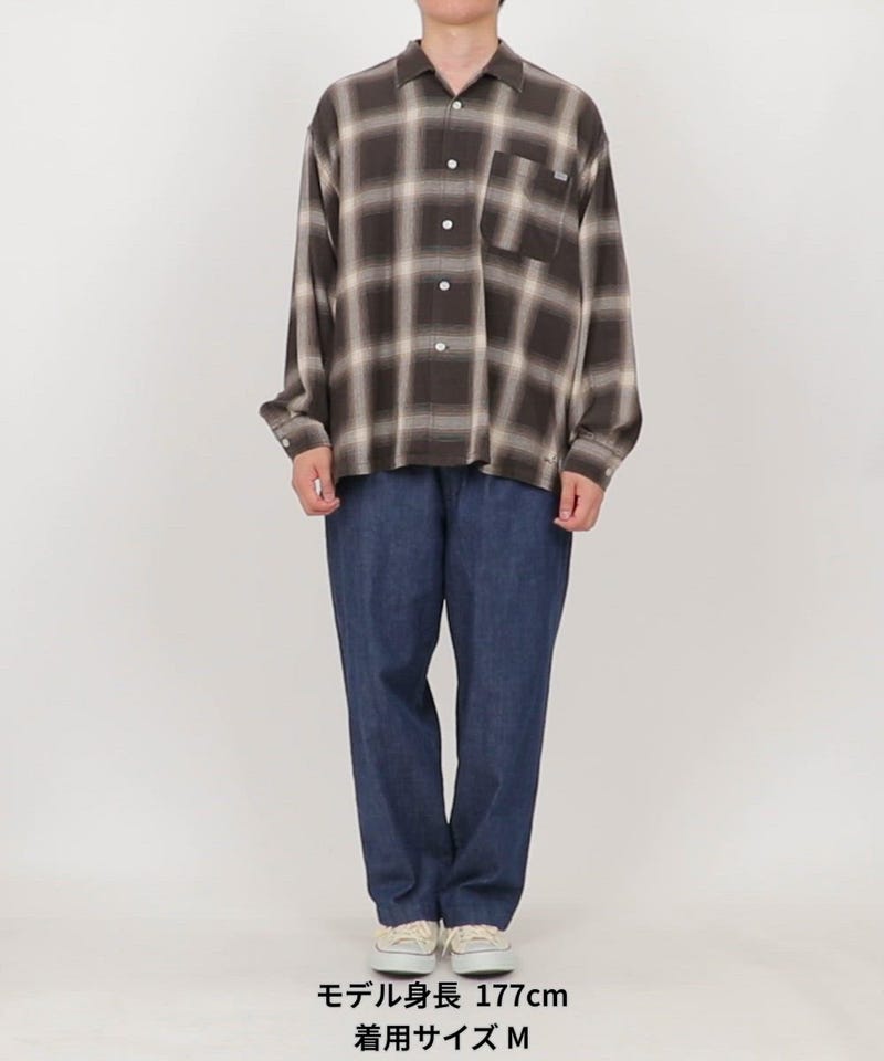 NAUTICA/ブリーチ オンブレ L/S オープンカラーチェックシャツ