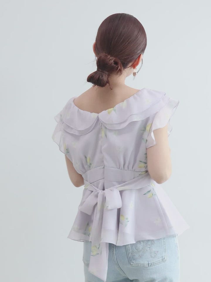 SALE】【Lemon Collection】レモンフラワーラッフルブラウスRANDA公式
