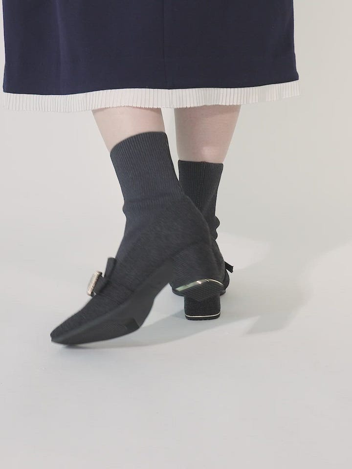 SALE】バックルベルトニットドッキングブーツRANDA公式サイト