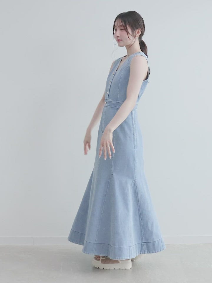 SALE】VネックデニムマーメイドワンピースRANDA公式サイト