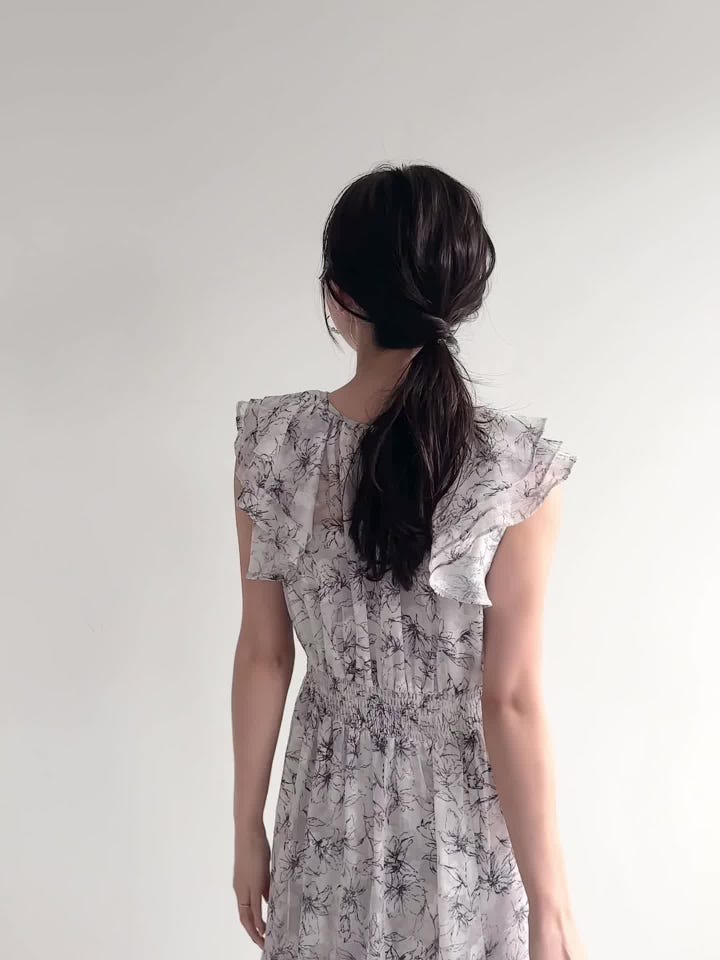 RANDA シフォンエスカルゴラインワンピース 新品未使用 タグ付き RANDA ワンピース シフォンエスカルゴラインワンピース