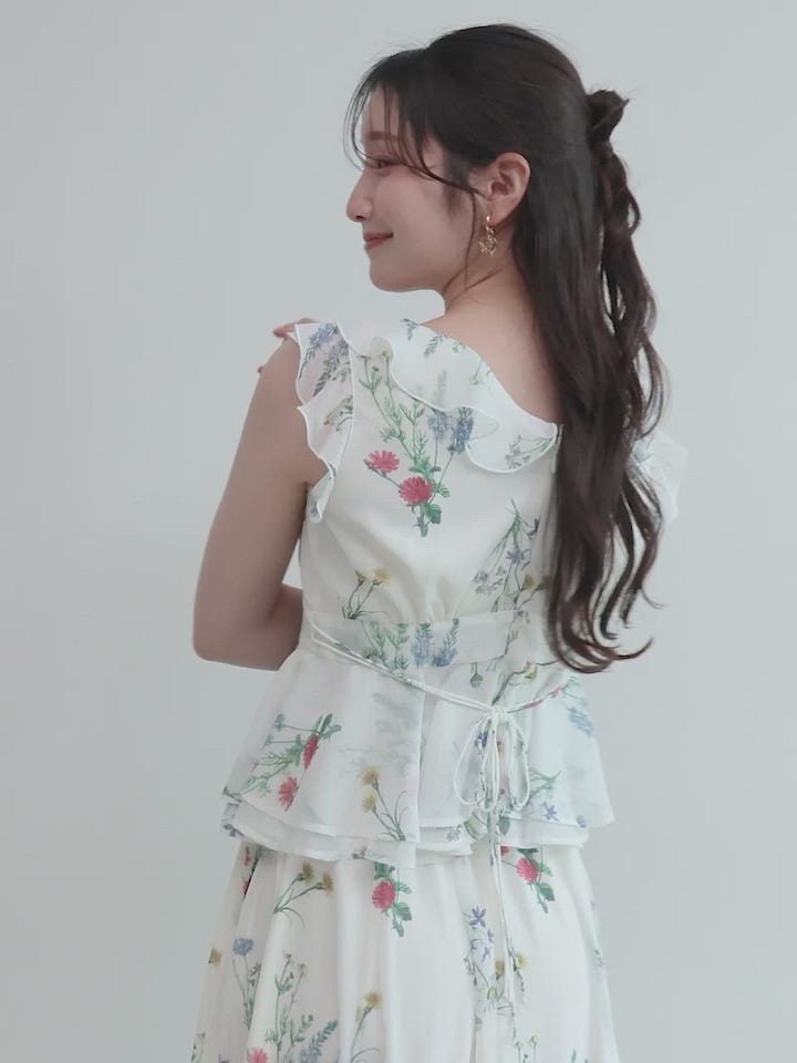 Botanical Bloom】ボタニカルフラワーブラウスセットスカートRANDA公式