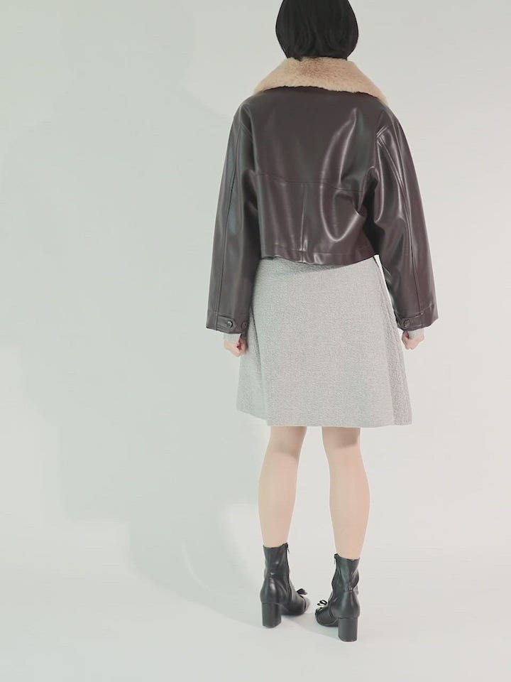 選べる丈感】2WAY ファー襟付きフェイクレザージャケットRANDA公式サイト