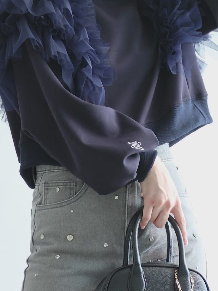 SALE】【選べる丈感】ボリュームチュールフリルボンディング