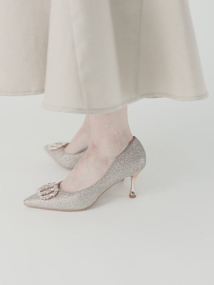 OHGA グリッタービジューパンプス OHGA グリッタービジューパンプス