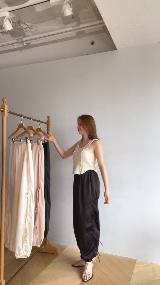 Side Ribbon Satinジョガーパンツ