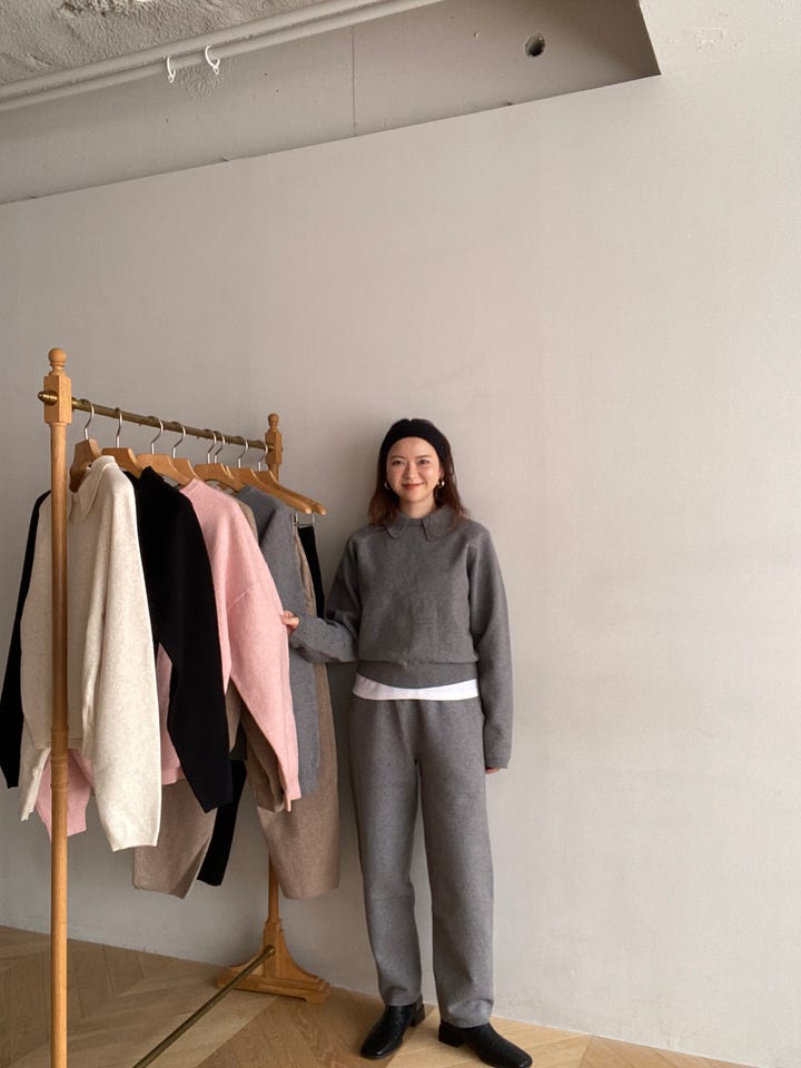 Sweatlikeルーズニットプルオーバー