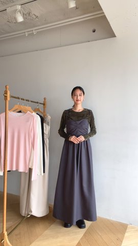 パッドin Back Hole Ribbon Wide サロペットSサイズ
