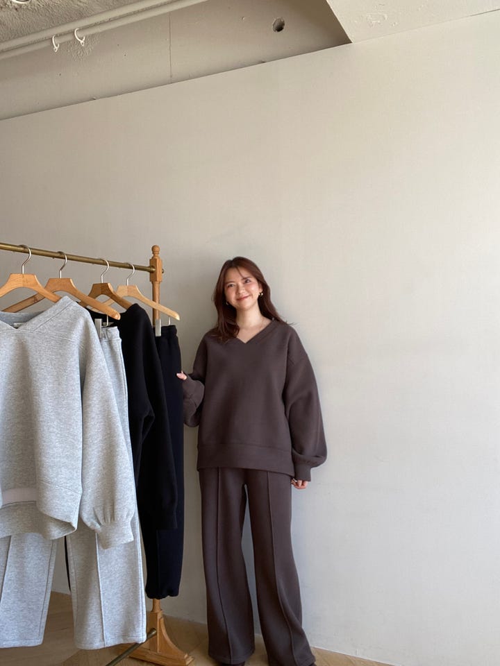 VネックメッシュSweatプルオーバー