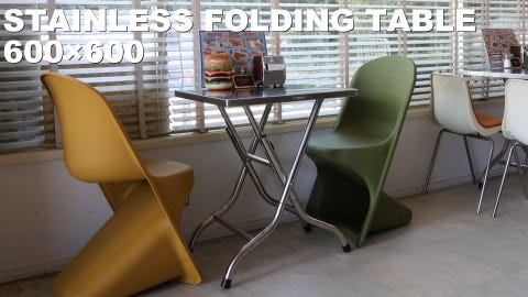 DULTON ONLINE SHOP | STAINLESS FOLDING TABLE 600×600(600×600): 家具