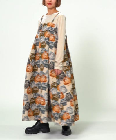 mmts（マミタス）猫いっぱい キャミソール ワンピース（ワンピース