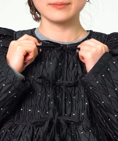 CAROLINA GLASER（カロリナ グレイサー）ラメドット フリル コート