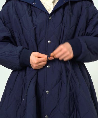 BEAMS BOY（ビームス ボーイ）ナイロン キルティング フード コート