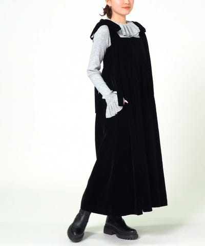 CAROLINA GLASER（カロリナ グレイサー）ベロア ショルダーリボン