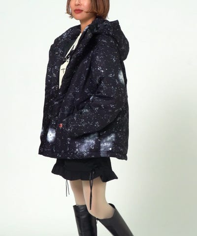 lemmikki JF星座柄ネイビー mmts（マミタス）ギャラクシー猫星座 ブルゾン（ブルゾン ブルゾン