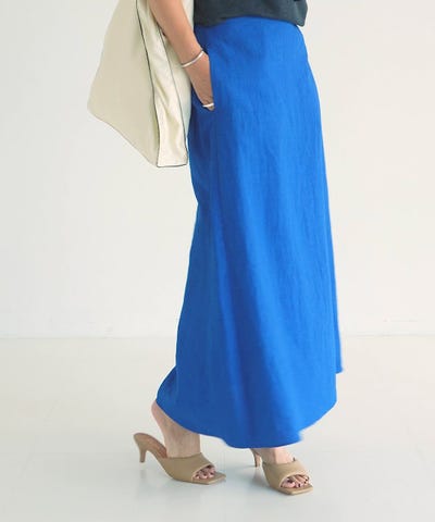 Demi-Luxe BEAMS（デミルクス ビームス）シンプル リネン スカート .M