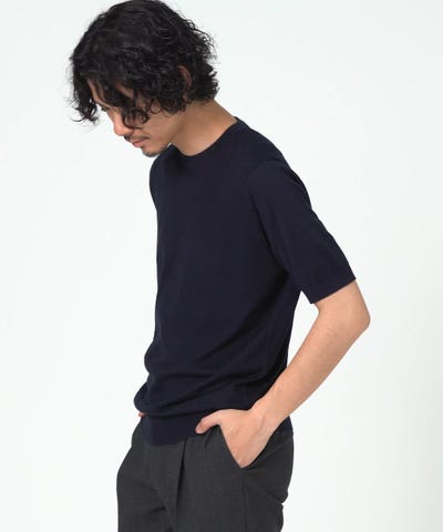 BEAMS F（ビームスF）JOHN SMEDLEY / KEMPTON コットン クルー