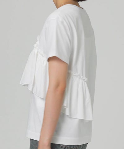Ray BEAMS（レイ ビームス）アシメ ギャザー フリル Tシャツ（Tシャツ