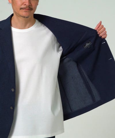 BEAMS HEART（ビームス ハート）デニムプリント シアサッカー 2ボタン