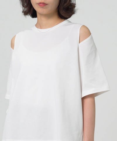 Demi-Luxe BEAMS（デミルクス ビームス）ショルダー スリット Tシャツ