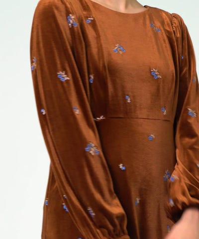 Ray BEAMS（レイ ビームス）【2/5再値下げ】ベロア 刺繍 ワンピース