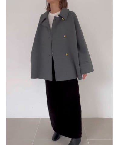 quaranciel:〈手洗い可能〉ダンボール ステンカラー ジャケット コート